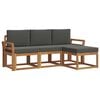 vidaXL Outdoor Sofa Set 4 pcs Natural and Anthracite