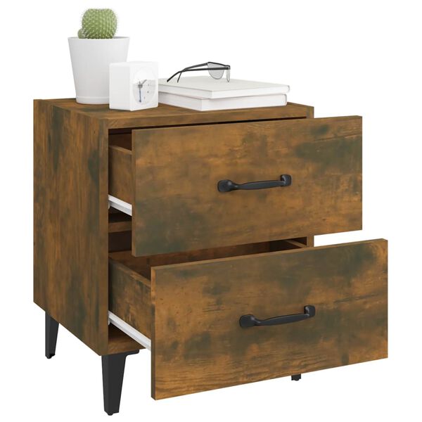 vidaXL Bedside Cabinets 2 pcs Smoked Oak 40x35x47.5 cm