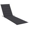 vidaXL Sun Loungers 2 pcs with Anthracite Cushion Solid Teak Wood