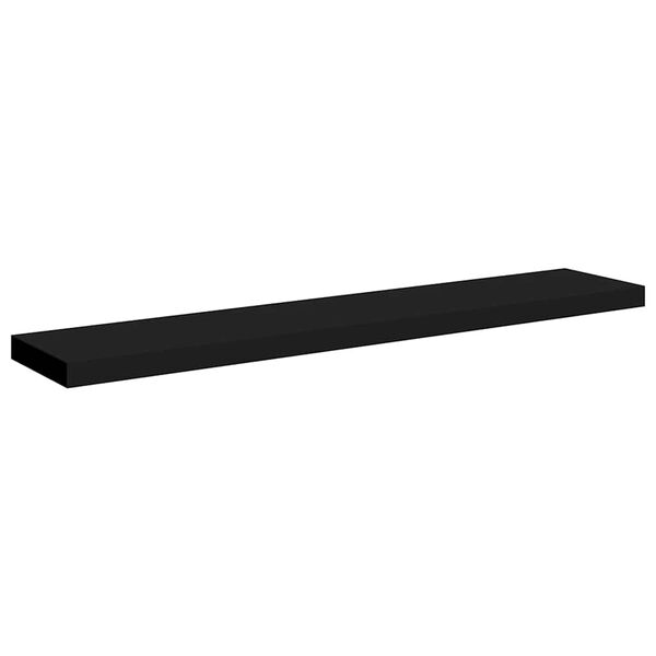 vidaXL Floating Wall Shelf Black 120x23.5x3.8 cm MDF