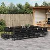 vidaXL 17 Piece Garden Dining Set with Cushions Black Poly Rattan