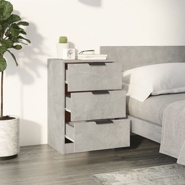 vidaXL Bedside Cabinets 2 pcs Concrete Grey 40x36x65 cm