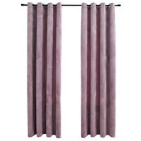 vidaXL Blackout Curtains with Rings 2pcs Velvet Antique Pink 140x245cm