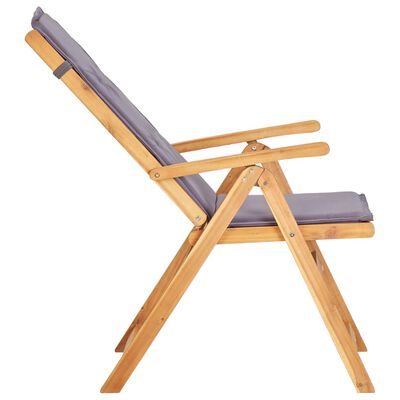 vidaXL Reclining Garden Chairs 2 pcs Brown Solid Acacia Wood