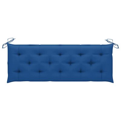 vidaXL Batavia Bench with Blue Cushion 150 cm Solid Teak Wood