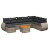 vidaXL 9 Piece Garden Sofa Set with Cushions Grey Poly Rattan