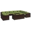 vidaXL 12 Piece Garden Lounge Set with Cushions Brown Poly Rattan