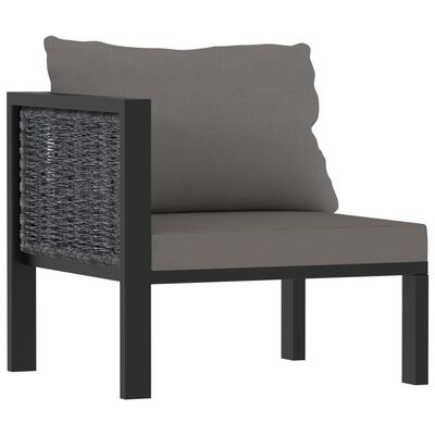 vidaXL 5 Piece Garden Lounge Set with Cushions Poly Rattan Anthracite