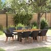 vidaXL Garden Dining Set with Cushion 9 pcs Black Poly Rattan
