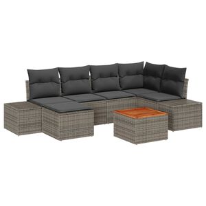 vidaXL Garden Sofa Set 7 pcs Grey