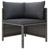 vidaXL 5 Piece Garden Lounge Set with Cushions Poly Rattan Grey