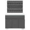 vidaXL Box Spring Bed with Mattress Dark Grey King Single Fabric