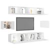 vidaXL 6 Piece TV Cabinet Set White Engineered Wood