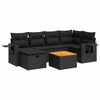 vidaXL 7 Piece Garden Sofa Set with Cushions Black Poly Rattan