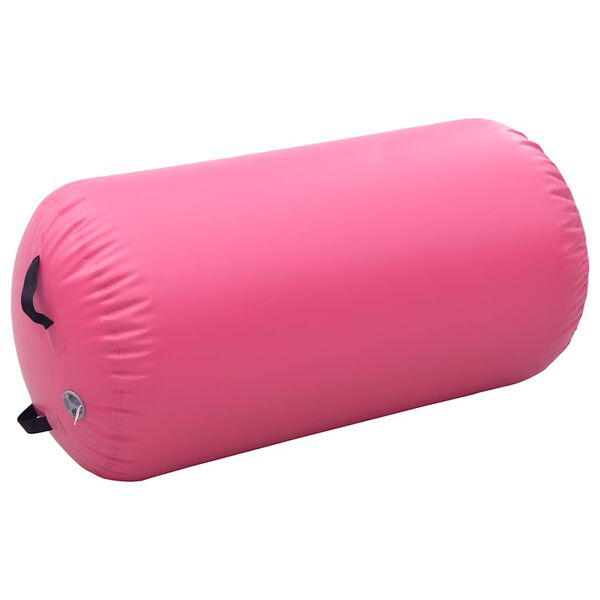 vidaXL Inflatable Gymnastic Roll with Pump 120x75 cm PVC Pink