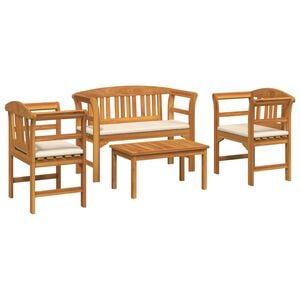 vidaXL Garden Rose Lounge Set 4 pcs Natural Solid Acacia Wood