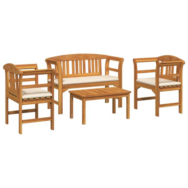 vidaXL Garden Rose Lounge Set 4 pcs Natural Solid Acacia Wood