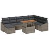 vidaXL Garden Sofa Set 9 pcs Grey Poly rattan