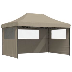vidaXL Party Tent Taupe with Black Frame Oxford Fabric
