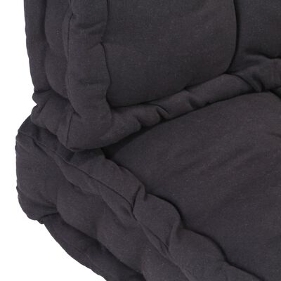 vidaXL Pallet Floor Cushions 2 pcs Cotton Black