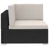 vidaXL 3 Piece Garden Sofa Set with Cushions Poly Rattan Black