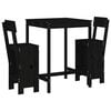 vidaXL 3 Piece Garden Bar Set Black Solid Wood Pine