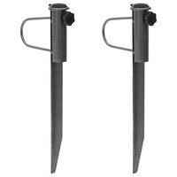 vidaXL Parasol Stands with Spikes 2 pcs 19x42 cm Galvanised Steel