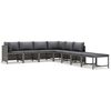 vidaXL 8 Piece Garden Lounge Set with Cushions Poly Rattan Grey