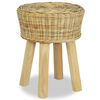 vidaXL Stool | Natural | Natural Rattan, Solid Teak | Standard | Durable