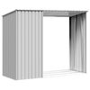 vidaXL Garden Firewood Shed Grey 245x98x159 cm Galvanised Steel