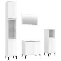 vidaXL 4 Piece Bathroom Furniture Set High Gloss White Engineered Wood