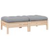 vidaXL 2-Seater Garden Sofa with Grey Cushions Solid Wood Pine