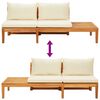 vidaXL 4 Piece Garden Lounge Set with Cream White Cushions Acacia Wood