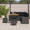 vidaXL Garden Sofa Set Height-Adjustable 8 pcs Black Poly Rattan