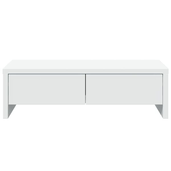 vidaXL Monitor Stand with Drawers White 50x27x15 cm Engineered Wood