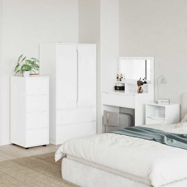 vidaXL Storage Cabinet High Gloss White 40 x 48 x 105 cm