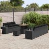 vidaXL Garden Sofa Set Height-Adjustable 10 pcs Black Poly Rattan