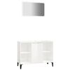 vidaXL 2 Piece Bathroom Furniture Set High Gloss White Engineered Wood