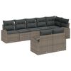vidaXL Garden Sofa Set with Cushion 8 pcs Grey Poly Rattan