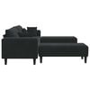vidaXL Sofa with Cushion 3 pcs Black Velvet
