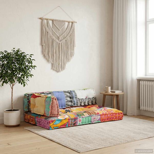 vidaXL Pallet Sofa Cushion Multicolour Fabric Patchwork