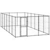 vidaXL Dog Kennel | Black | Powder-Coated Steel | Large | Durable | Dog Kennel