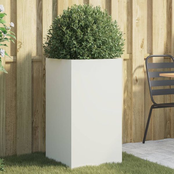 vidaXL Planter White 42x38x75 cm Steel