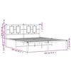 vidaXL Metal Bed Frame without Mattress with Headboard White 150x200cm