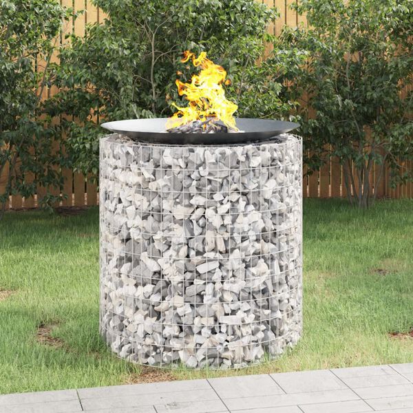 vidaXL Gabion Fire Pit &Oslash; 100 cm Galvanised Iron