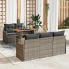 vidaXL Garden Sofa Set with Cushion 6 pcs Grey Poly Rattan