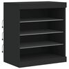 vidaXL Sideboard with LED Lights Black 142.5x37x67 cm