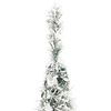 vidaXL Artificial Christmas Tree Pop-up Flocked Snow 200 LEDs 210 cm