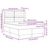 vidaXL Box Spring Bed Dark Grey and White 137 x 190 cm Fabric