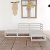 vidaXL 4 Piece Garden Lounge Set White Solid Wood Pine